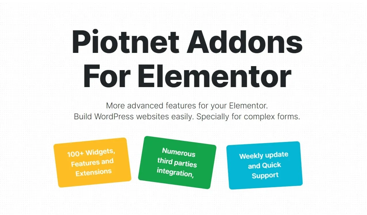 Piotnet Addons For Elementor Pro Home Page