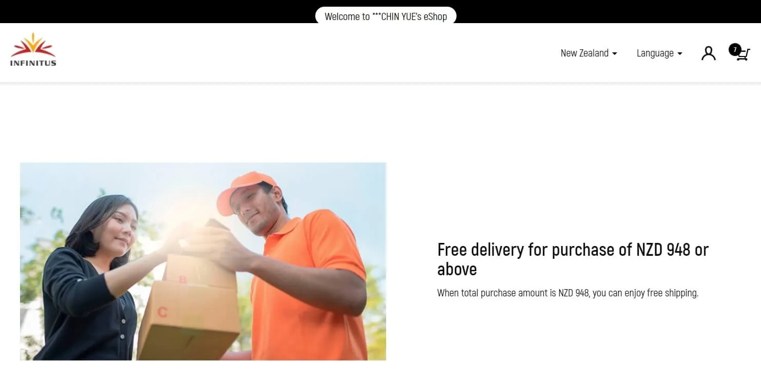 Infinitus Eshop Website Screenshot