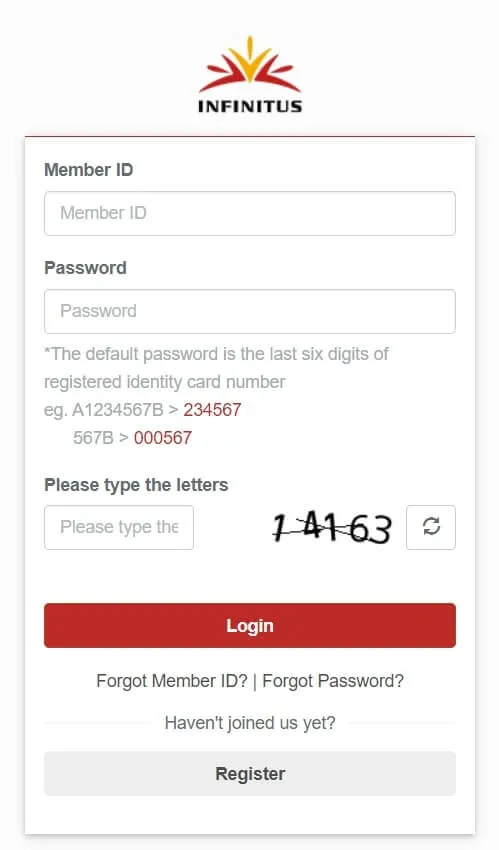 Infinitus Login Page