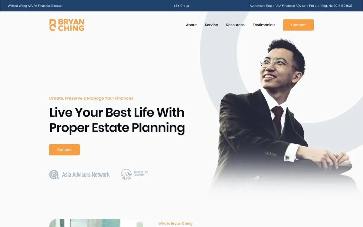 The Bryan Ching website on a laptop and a phone