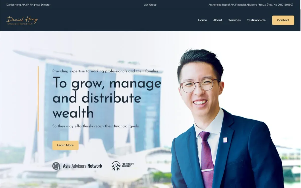 The Daniel Heng website on a laptop and a phone