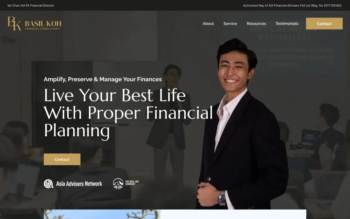 The Basil Koh website on a laptop and a phone