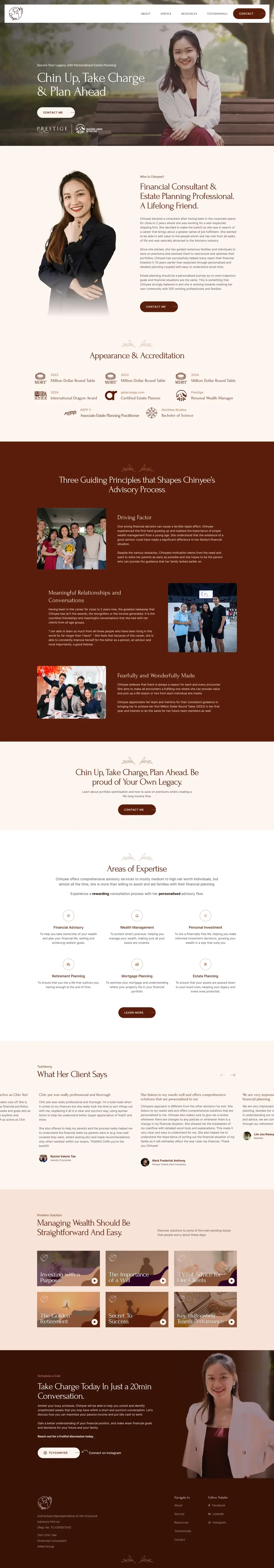 The Chin Yee home page, top to bottom