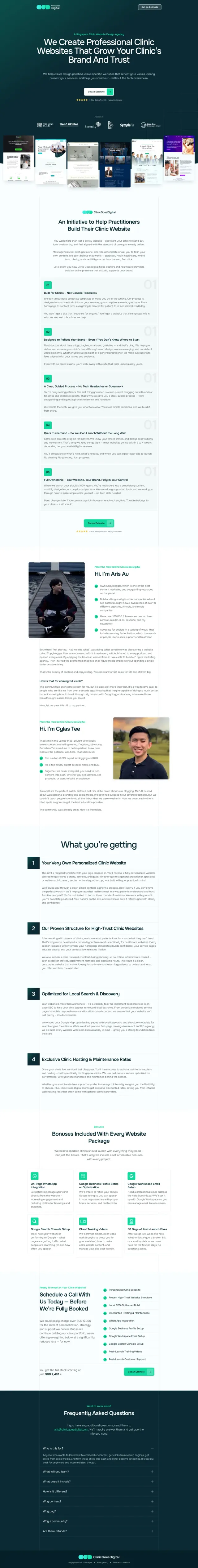 The Clinic Goes Digital website, full page