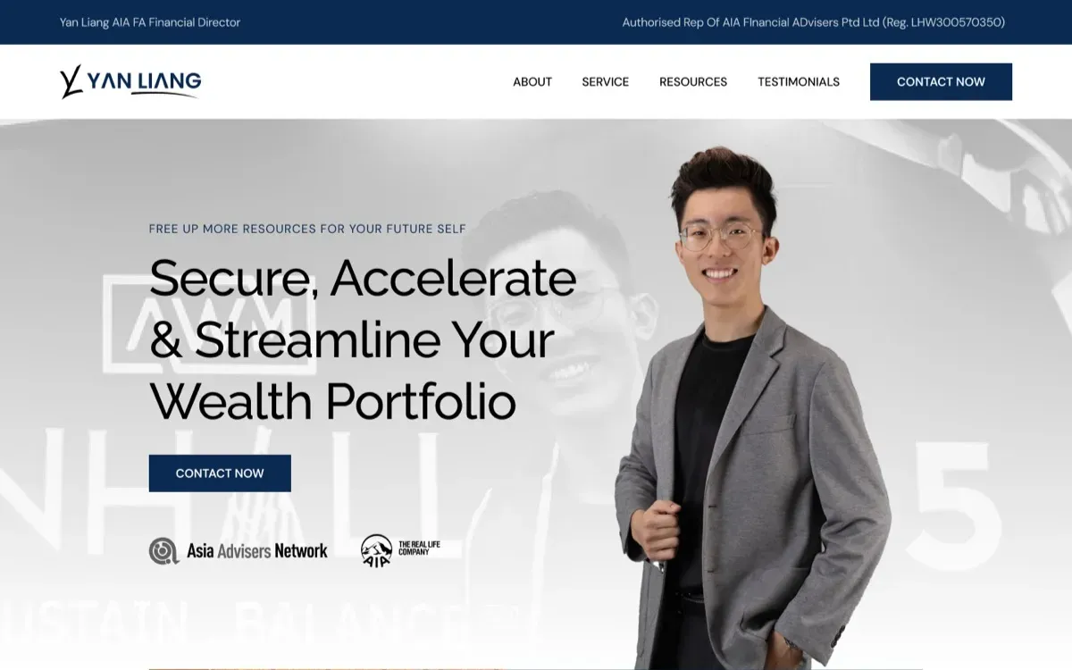The Yan Liang website on a laptop and a phone