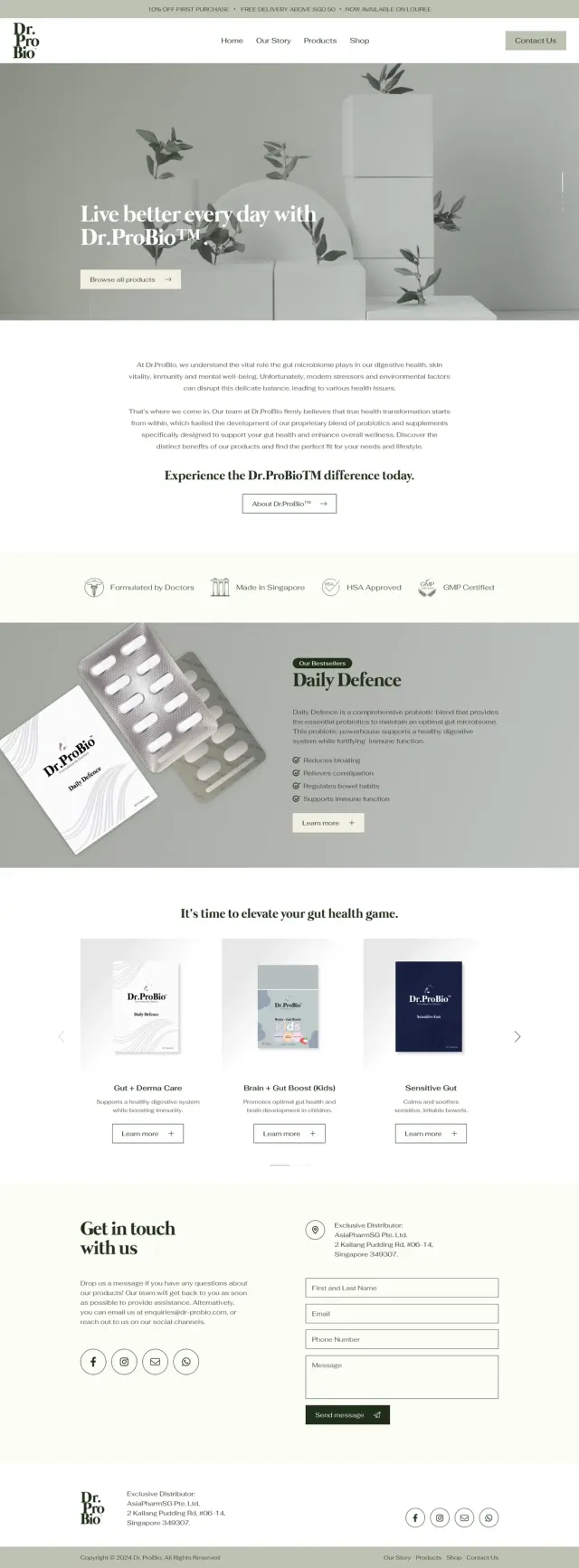 The Dr.ProBio website, full page