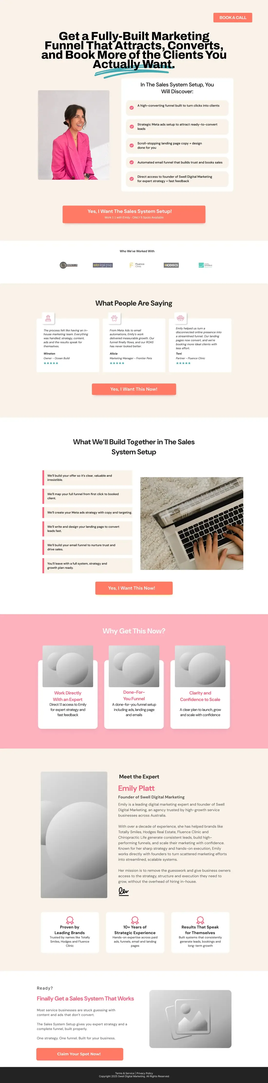 The Emily Platt home page, top to bottom