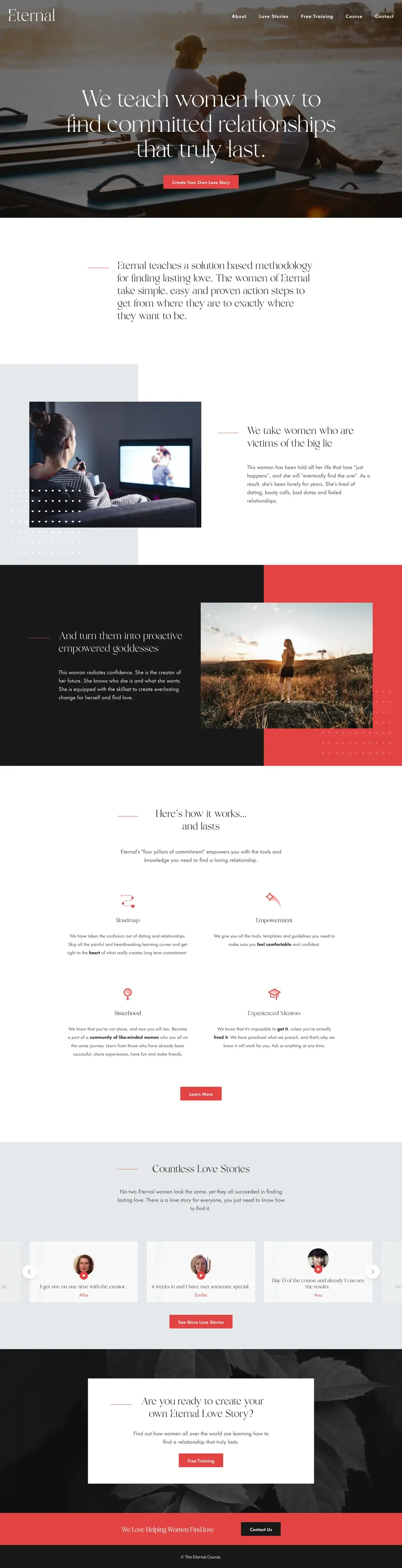 The Eternal home page, top to bottom