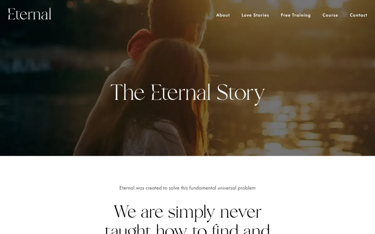 The Eternal: About Page website on a laptop and a phone