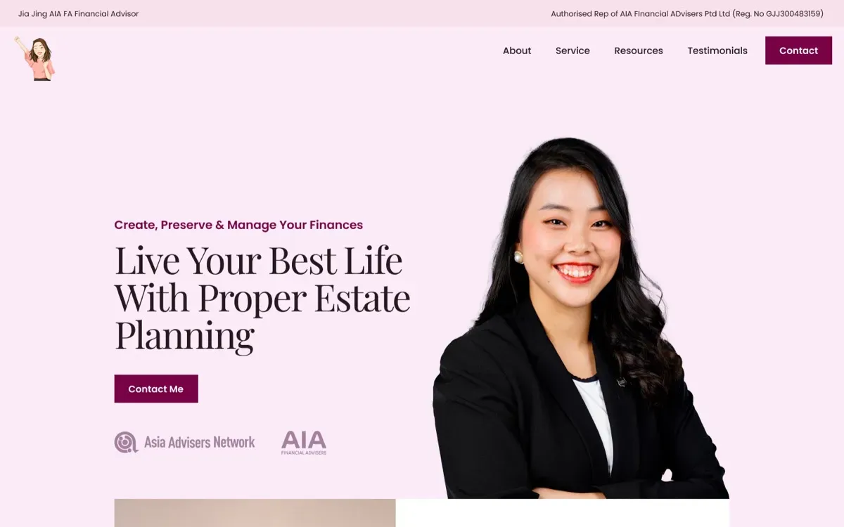 The Goh Jia Jing website on a laptop and a phone