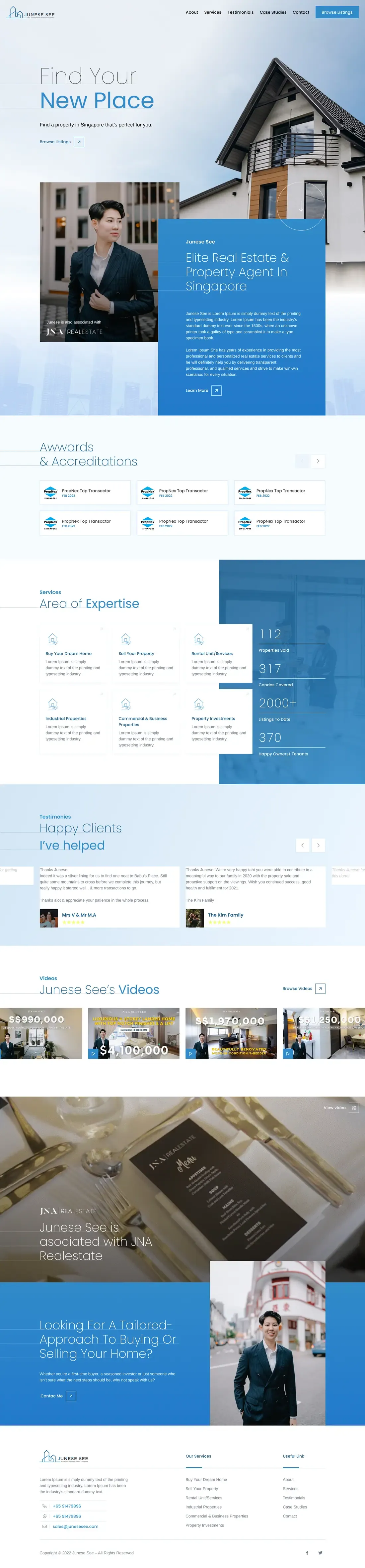 The Junese See home page, top to bottom