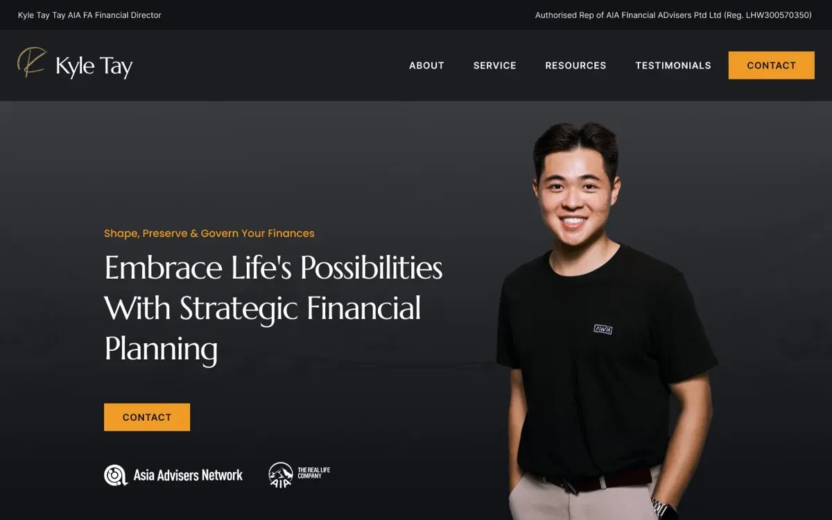 The Kyle Tay website on a laptop and a phone