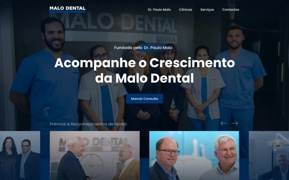The Malo Dental website on a laptop and a phone
