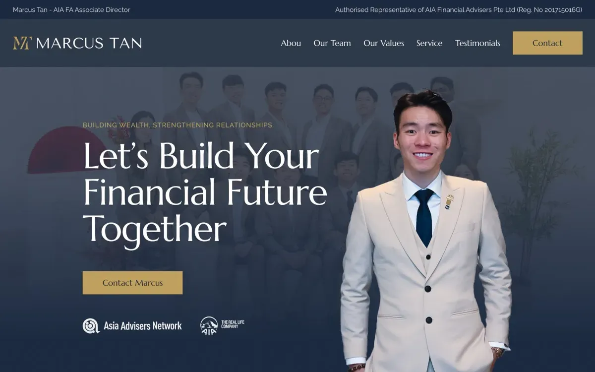 The Marcus Tan website on a laptop and a phone