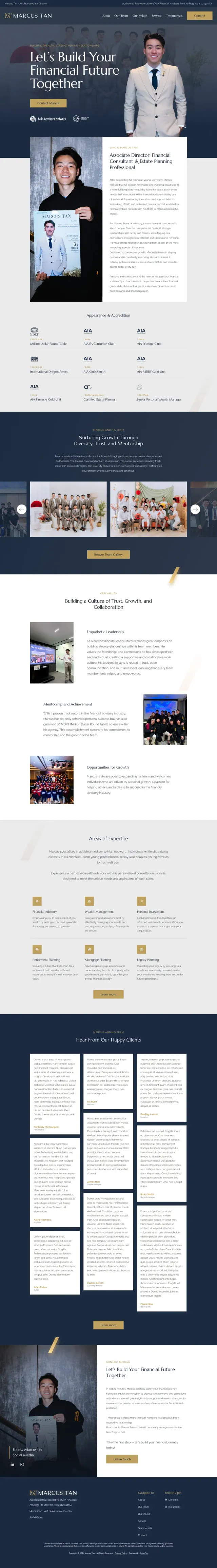 The Marcus Tan website, full page