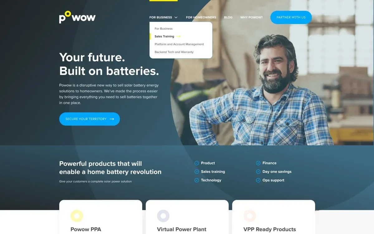 The Powow website on a laptop and a phone
