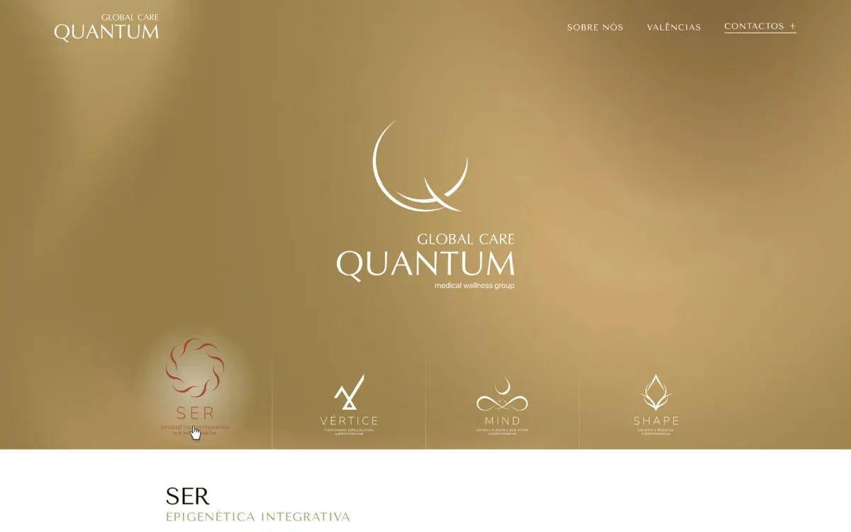 The Quantum Global Care website on a laptop and a phone