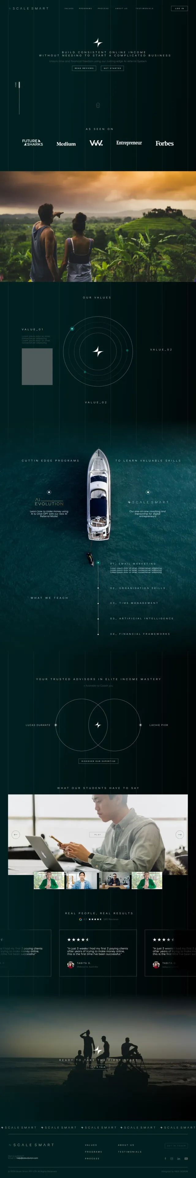 The Scale Smart website, full page
