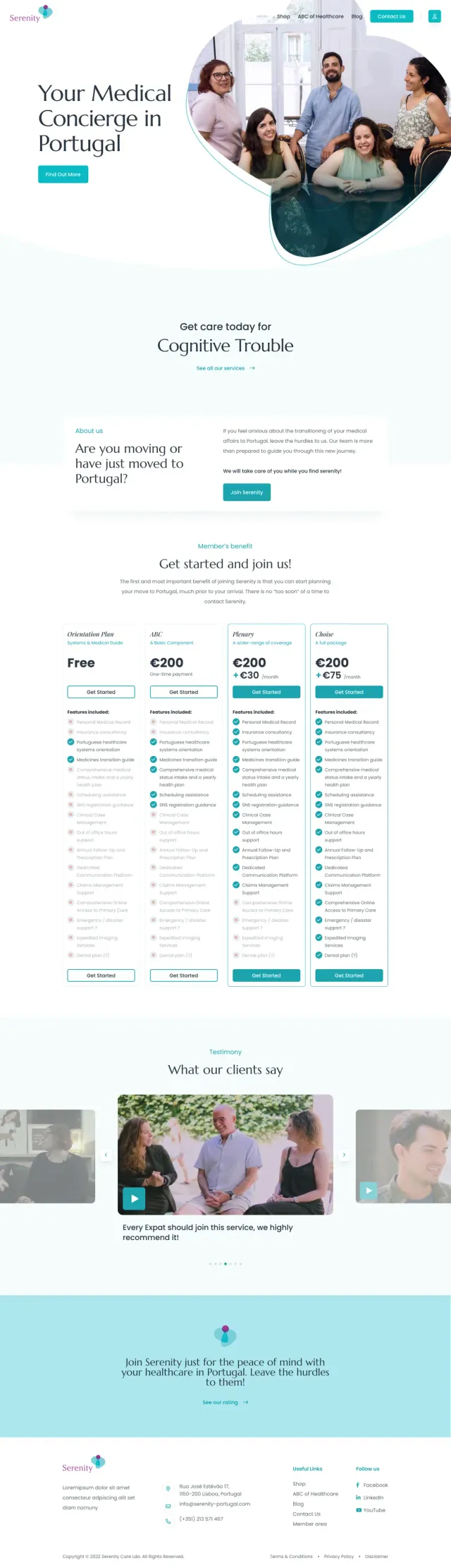 The Serenity website, full page