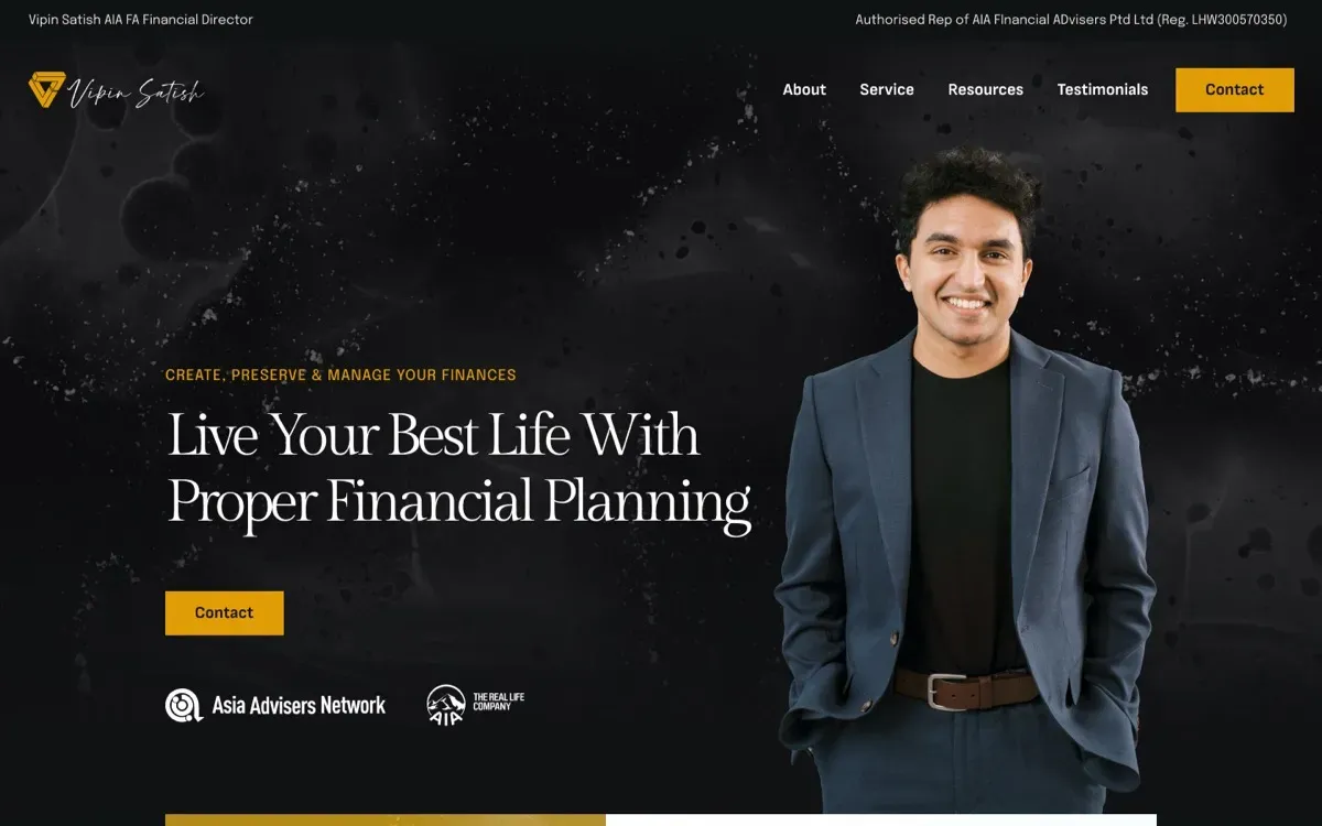 The Vipin Satish website on a laptop and a phone